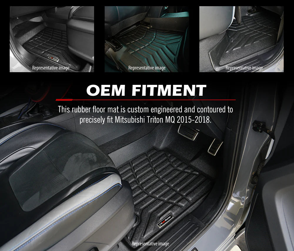 KIWI MASTER 3D Car Floor Mats Fit Mitsubishi Triton MQ 2015-2018 - RV Online