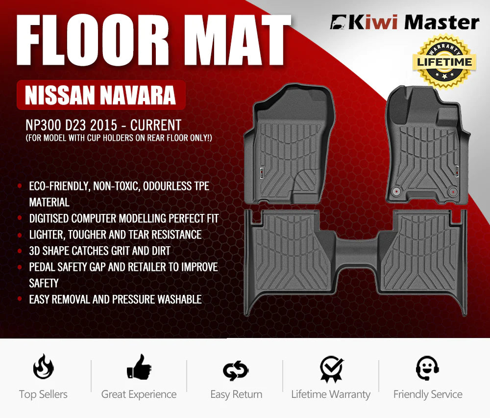 KIWI MASTER 3D Car Floor Mats Fit Nissan Navara NP300 D23 2015-2020 – RV Online