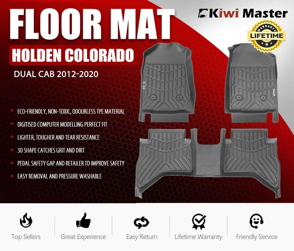 KIWI MASTER 3D Car Floor Mats Fit Holden Colorado Dual Cab 2012-2020 - RV Online