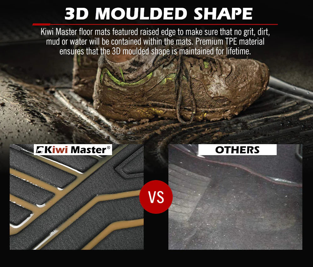 KIWI MASTER 3D Car Floor Mats Fit VW Volkswagen Amarok 2010-2022