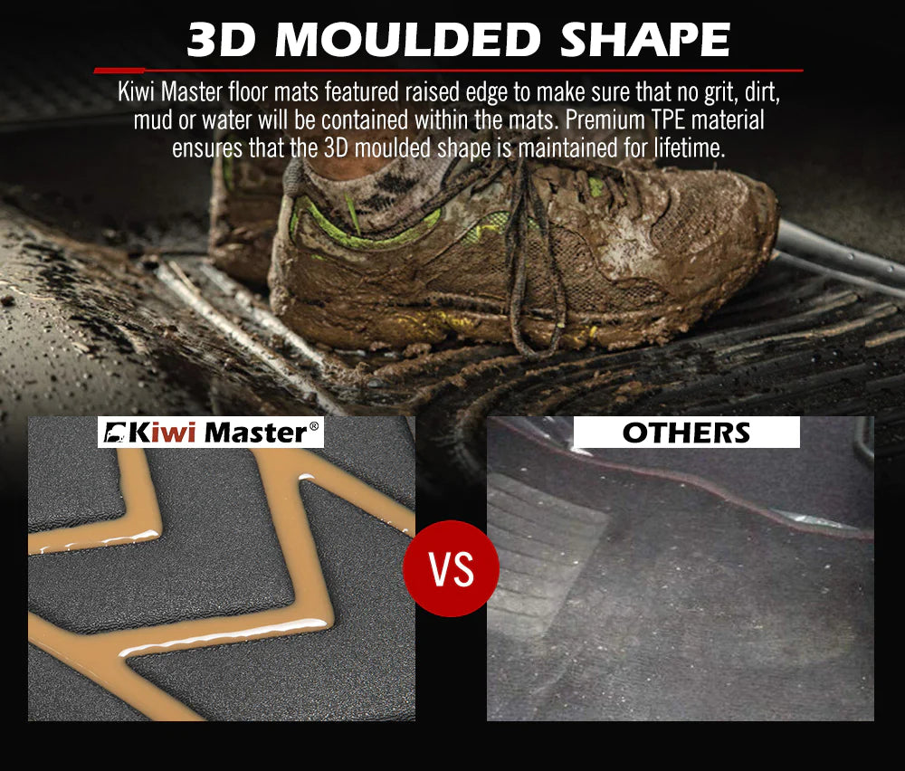 KIWI MASTER 3D Car Floor Mats Fit Mazda BT-50 Dual Cab MY 2012-2020 – RV Online