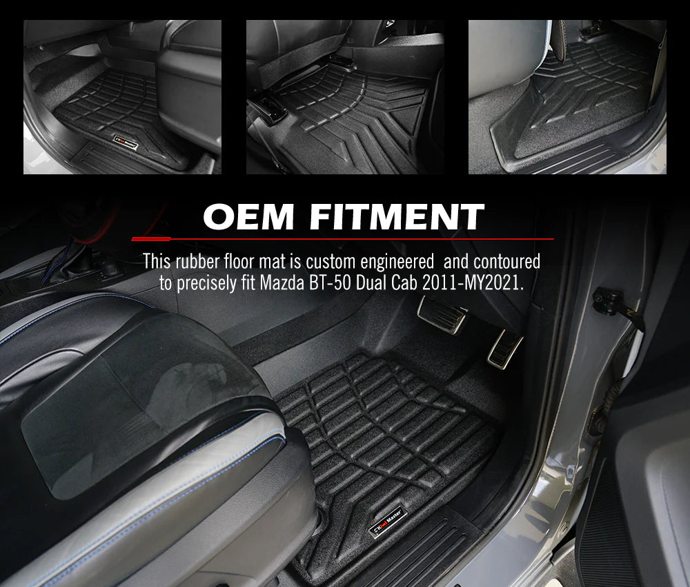 KIWI MASTER 3D Car Floor Mats Fit Mazda BT-50 Dual Cab MY 2012-2020 – RV Online