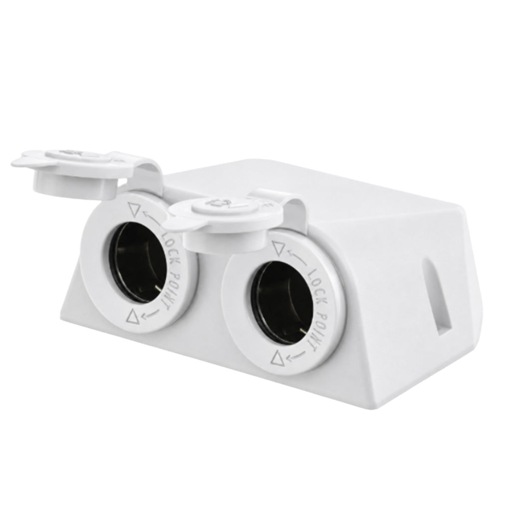 Finch 12V Double Power Accessory Socket – Surface Mount White