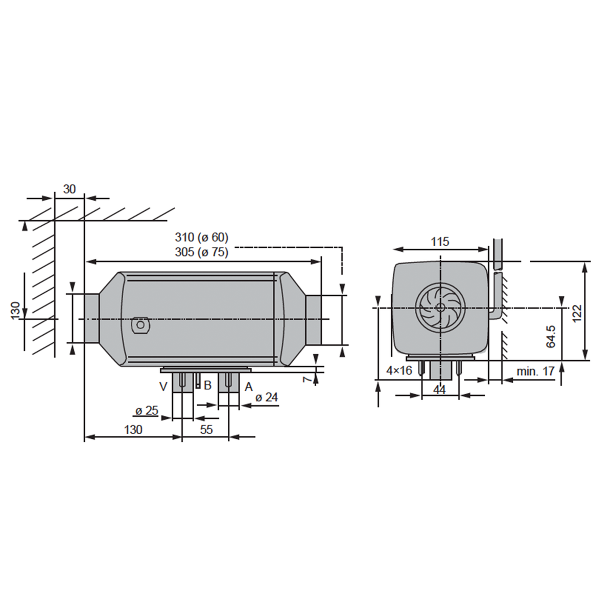 Belgique 12V 2KW BT Diesel Heater Kit Inc Heater, Main Cover, 9.5L Tank and Tank Cover