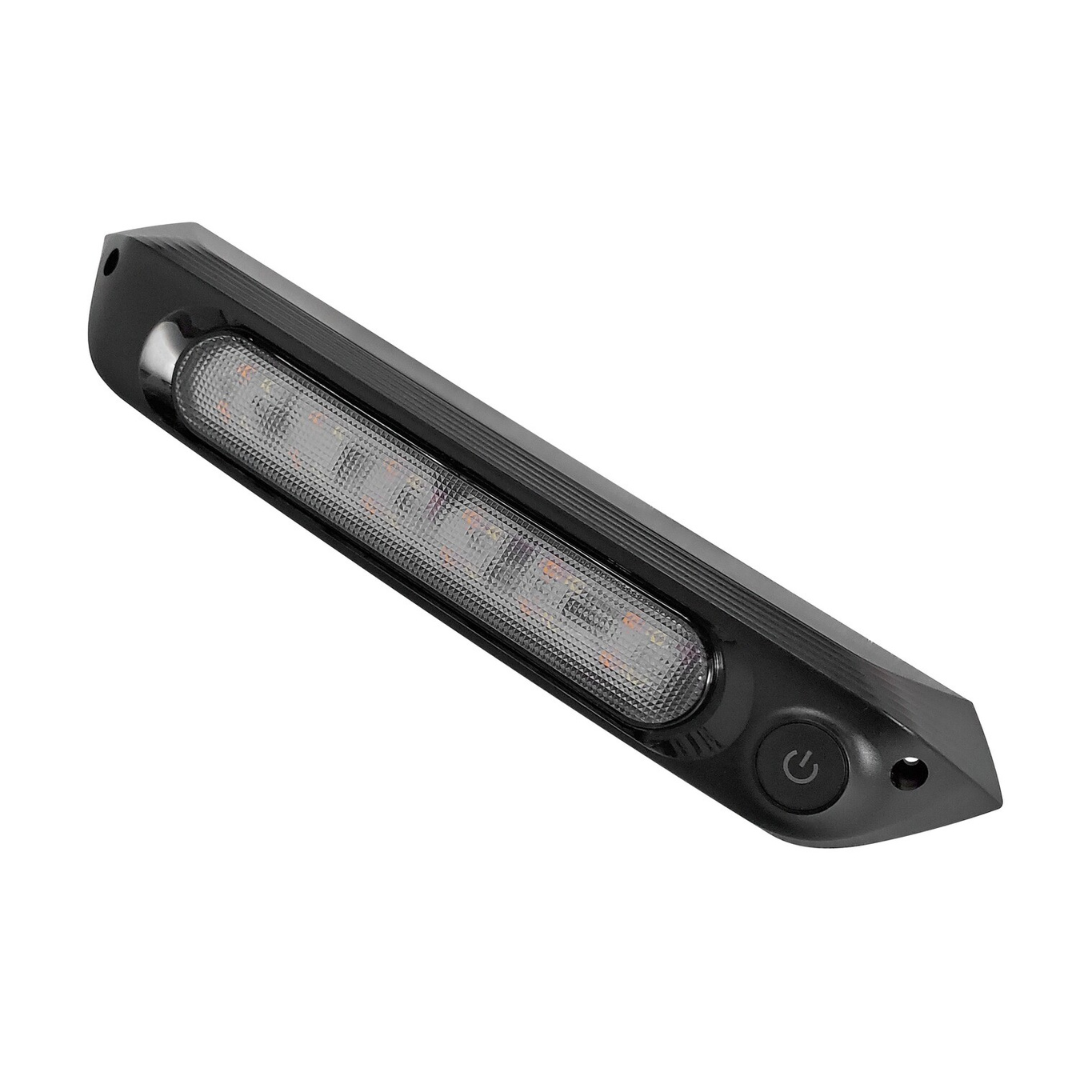 Dimmable Black Dual Led (white/amber) Awning Light  With Switch 287mm-Kumpl