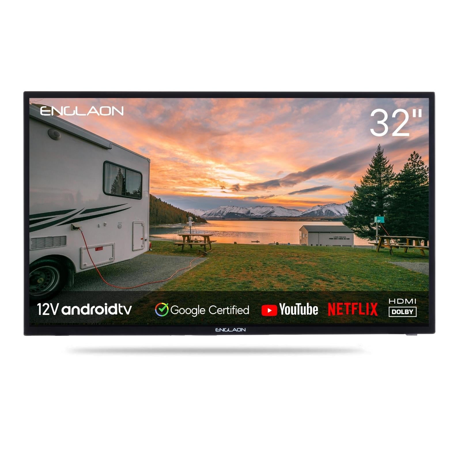 Englaon 32’’ HD Smart 12V TV Bluetooth Built-in Chromecast-RV Online