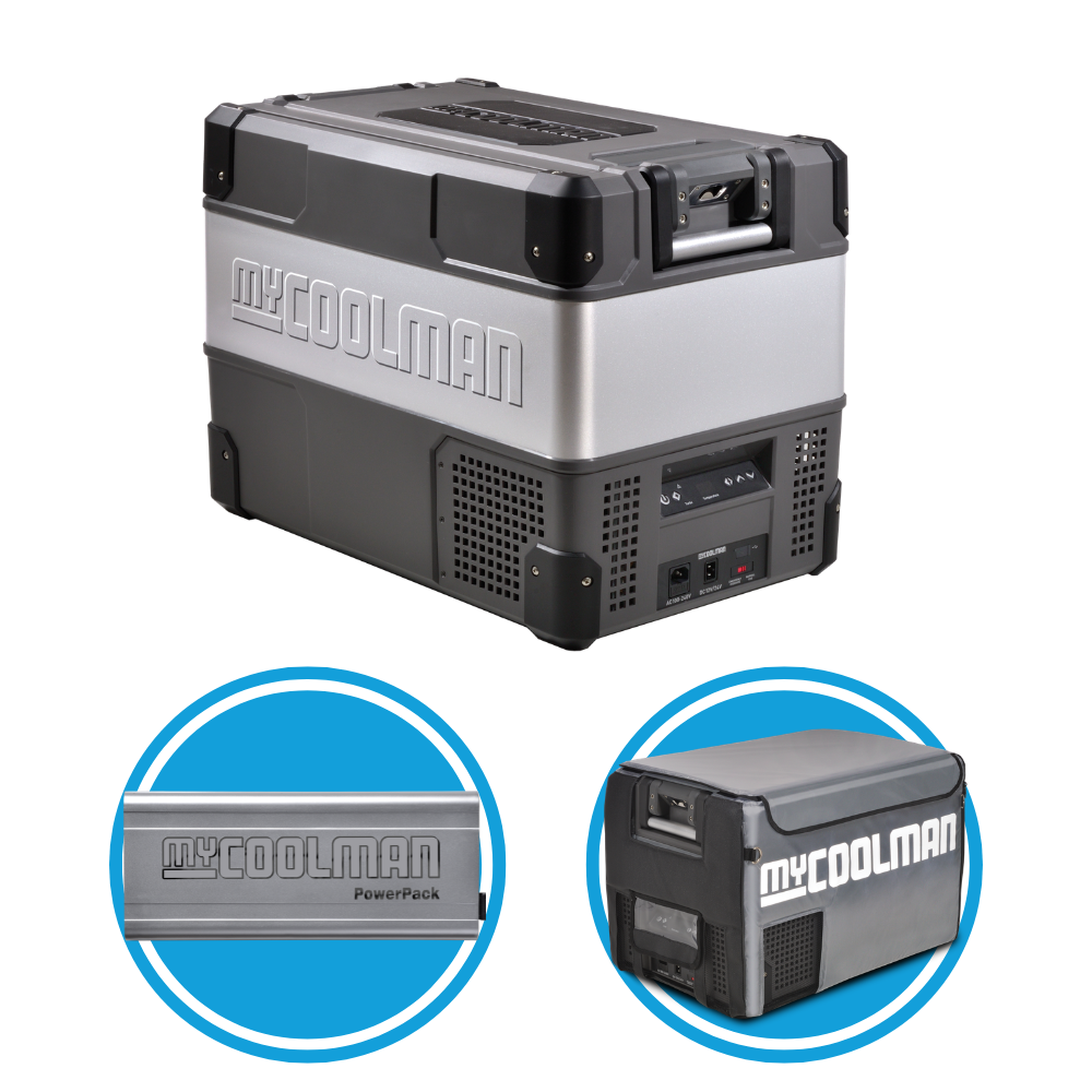 myCOOLMAN 44L 'The Weekender' Portable Fridge With PowerPack & Insulated Cover