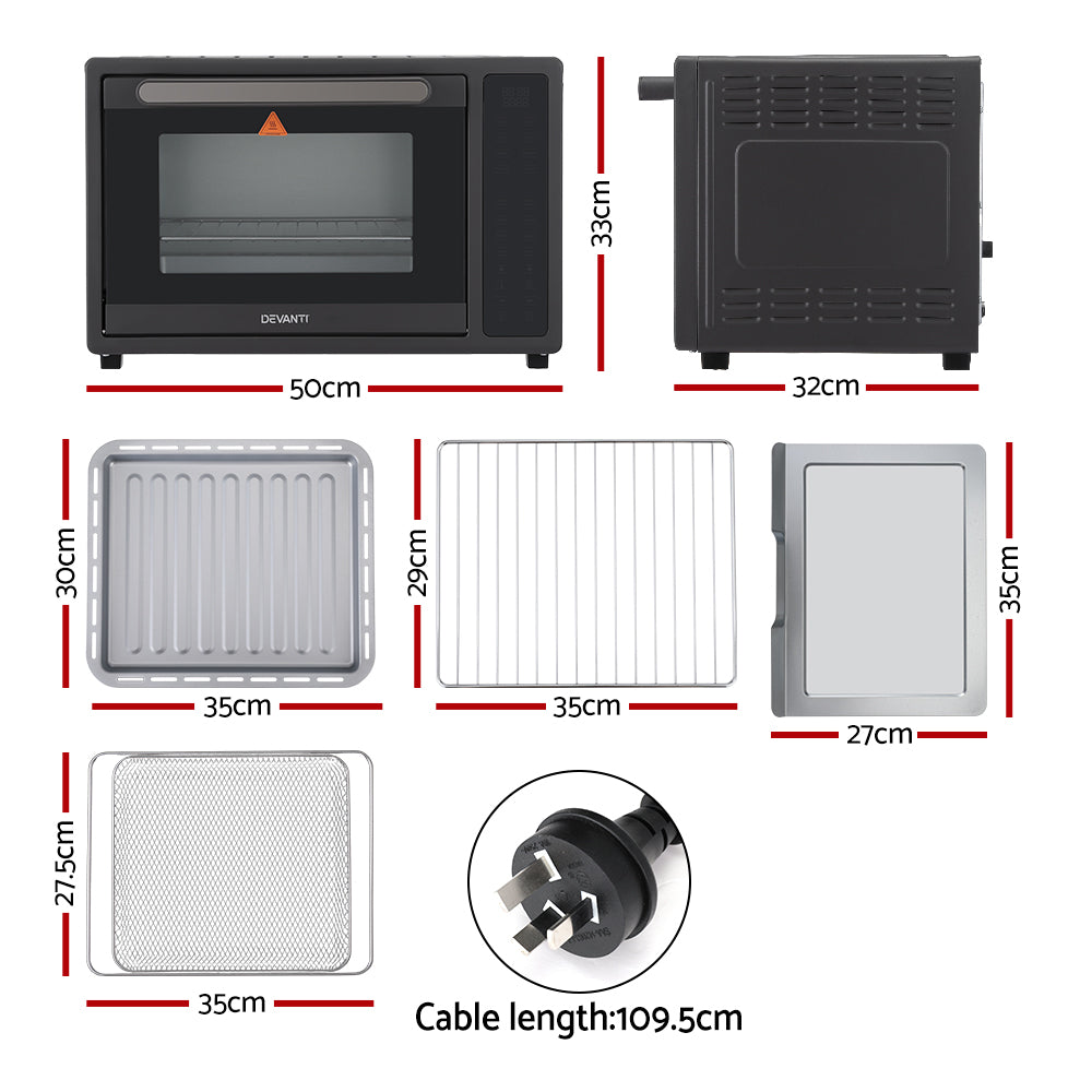 Devanti Air Fryer 32L w/ LCD Touch Oven 1700W
