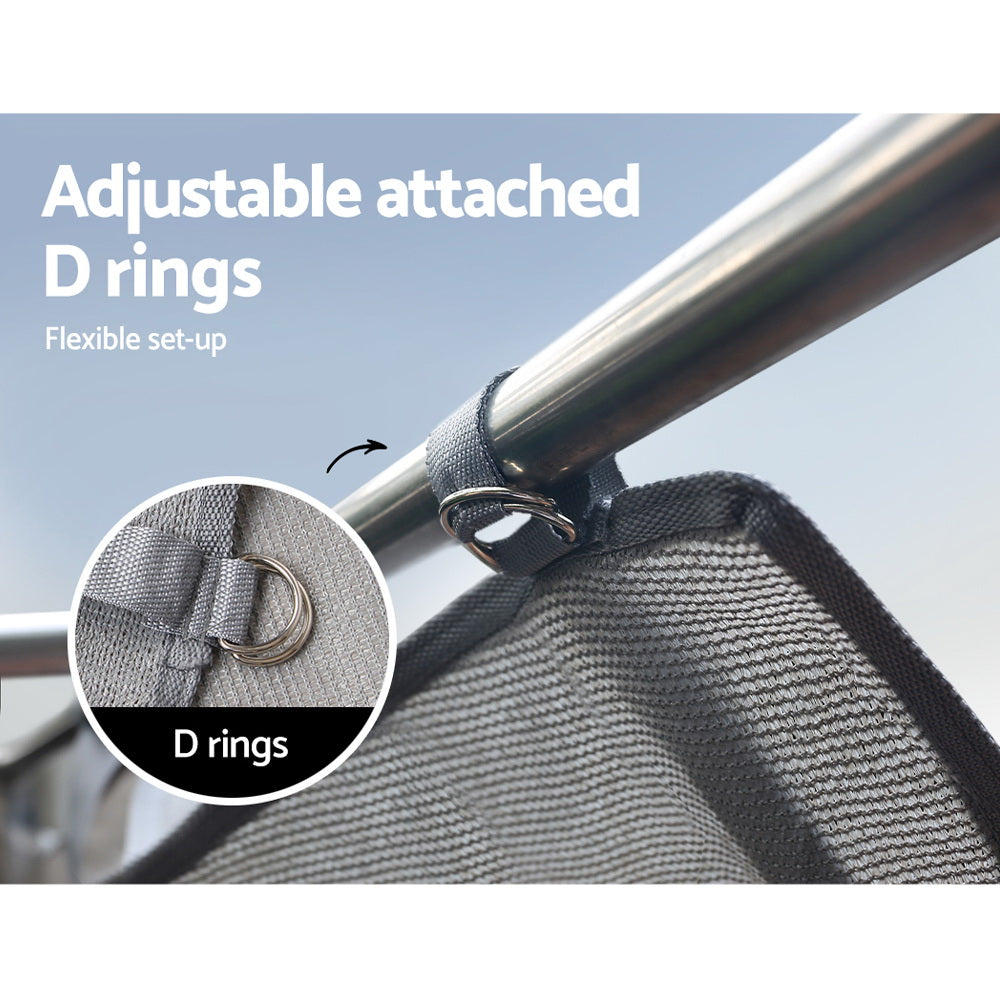 Weisshorn Caravan Privacy Screen Roll Out Awning 3.7x1.95M End Wall Side Sun Shade Grey