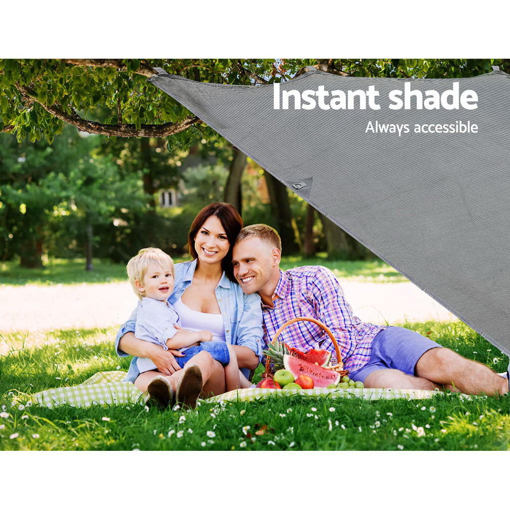 Caravan Privacy Screen Roll Out Awning 4Mx1.95M End Wall Side Sun Shade Grey - RV Online