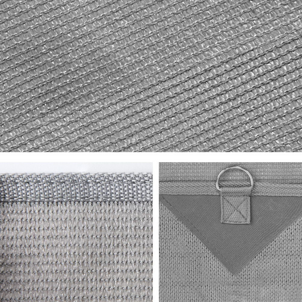 Weisshorn Caravan Privacy Screen Roll Out Awning 4.6x1.95M End Wall Side Sun Shade Grey