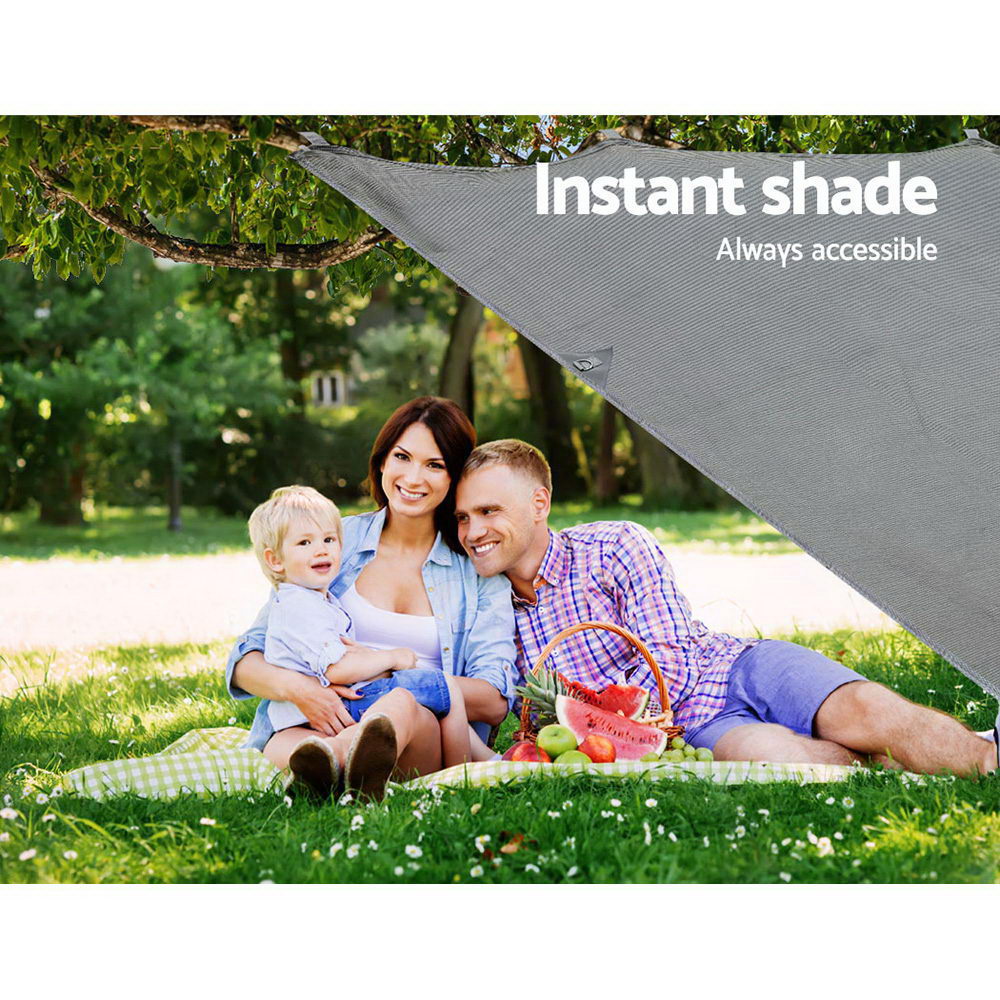 Weisshorn Caravan Privacy Screen Roll Out Awning 4.6x1.95M End Wall Side Sun Shade Grey