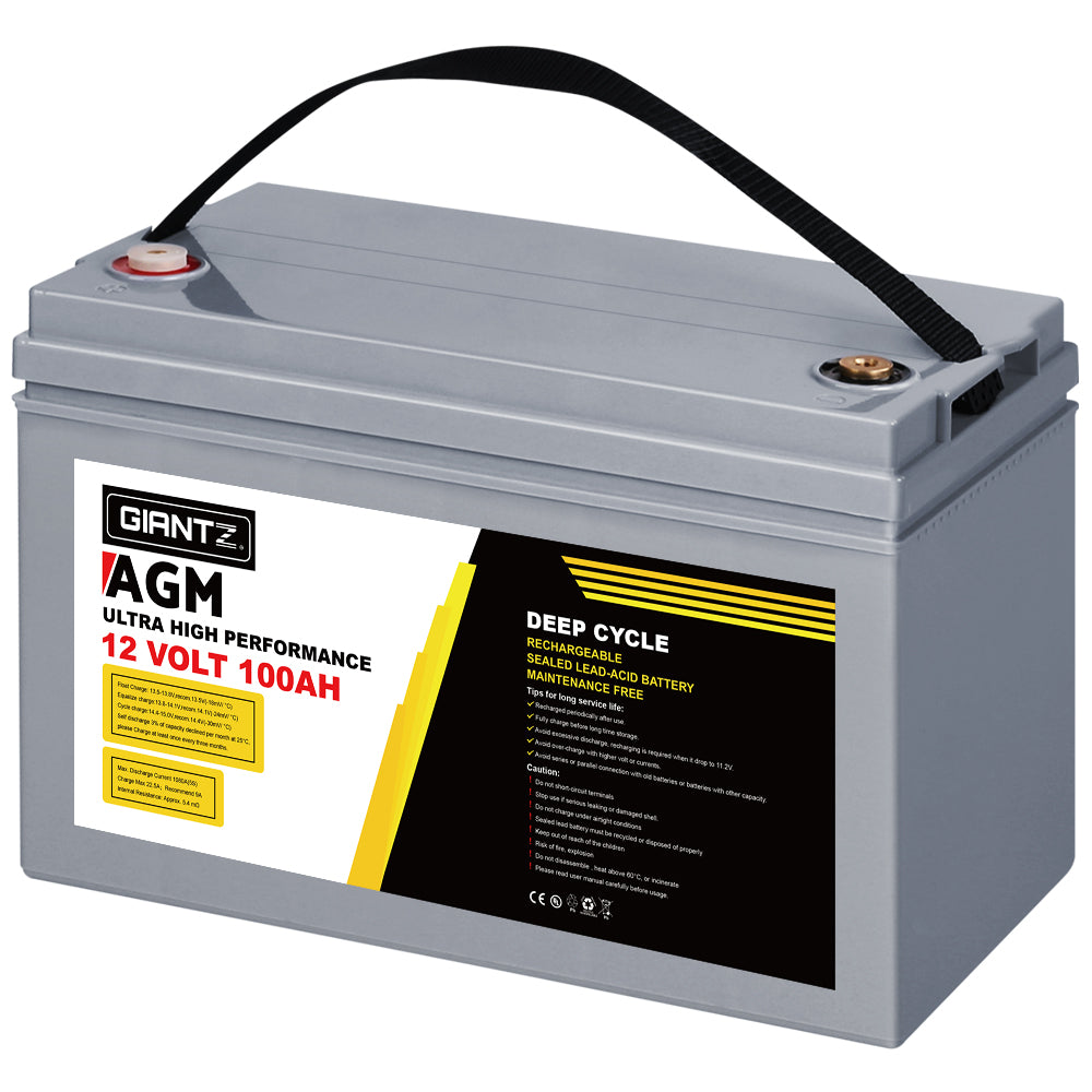Giantz AGM Deep Cycle Battery 12V 100Ah