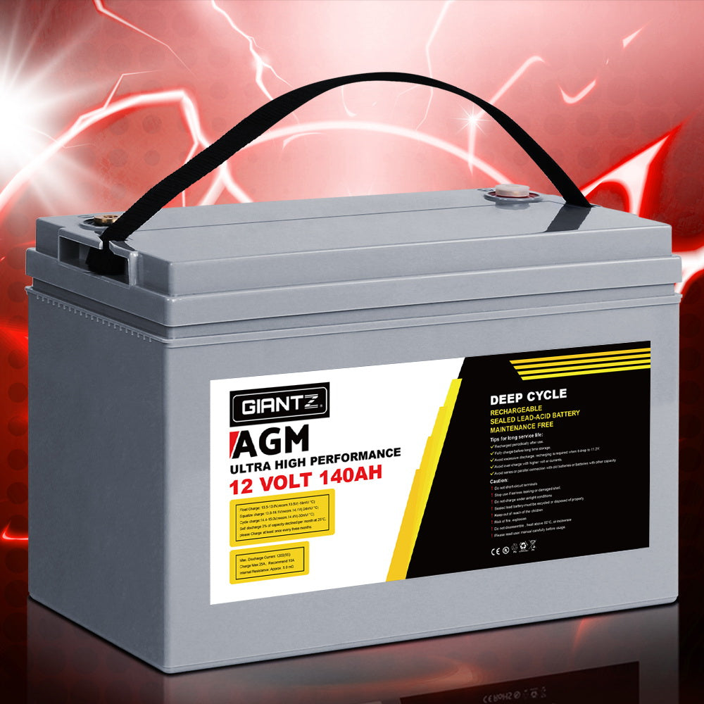 Giantz AGM Deep Cycle Battery 12V 140Ah - RV Online