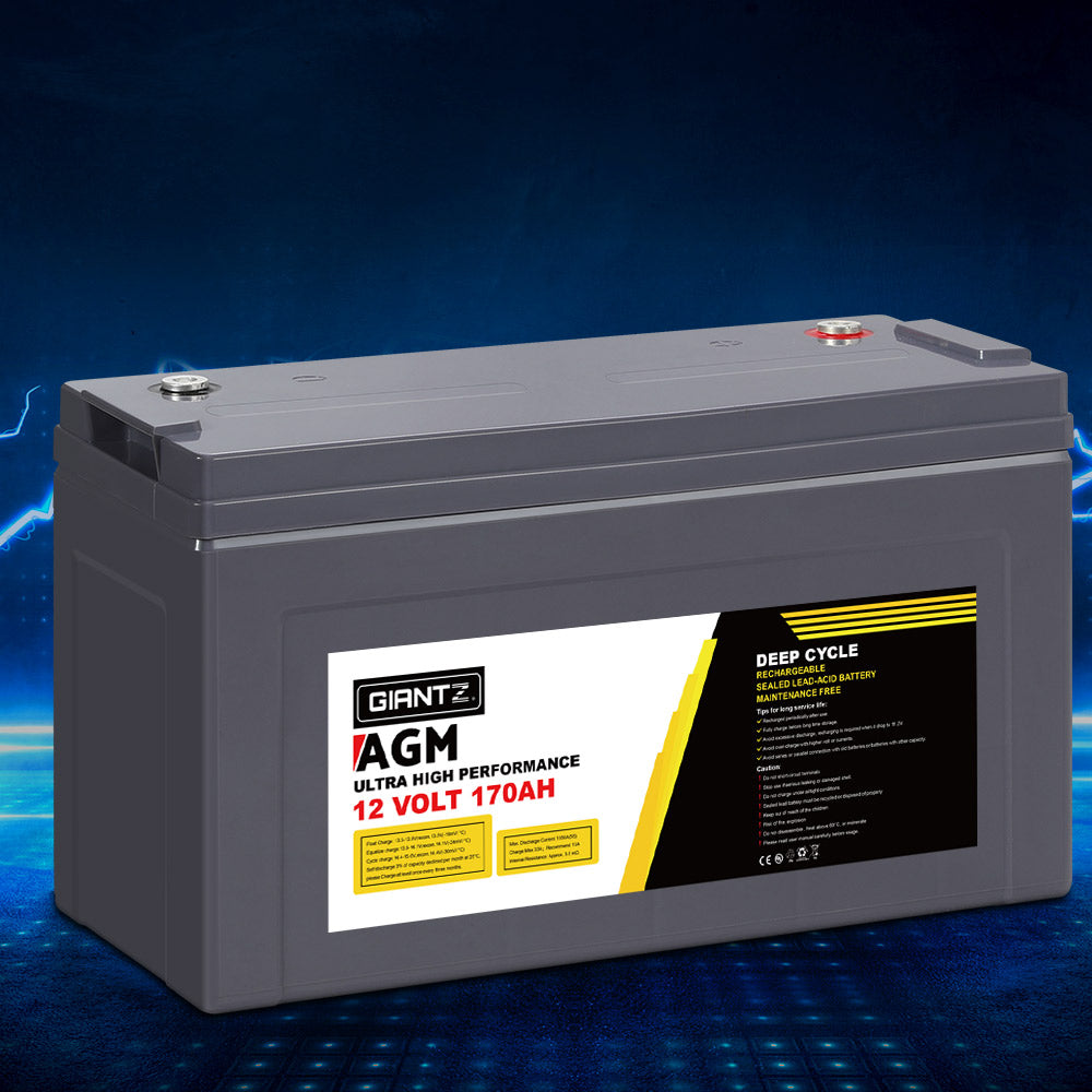 Giantz AGM Deep Cycle Battery 12V 170Ah