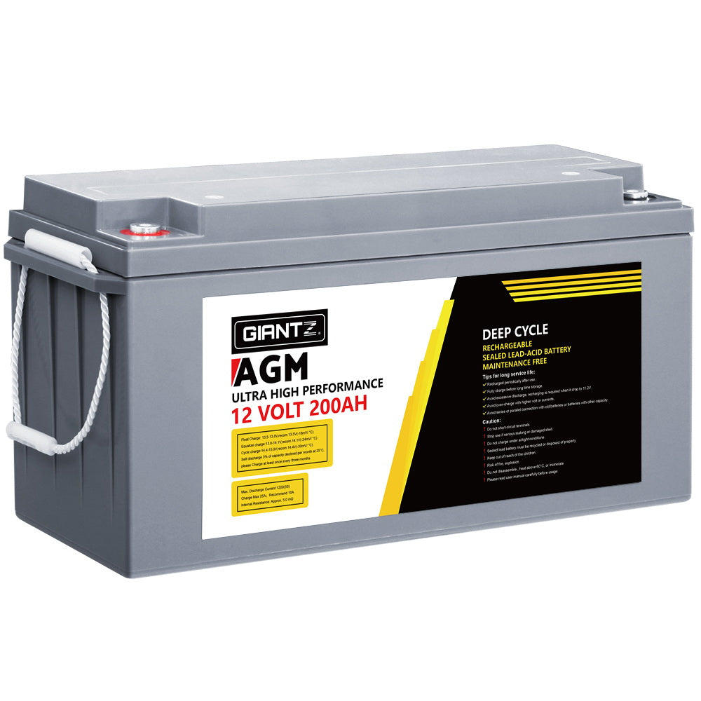 Giantz AGM Deep Cycle Battery 12V 200Ah