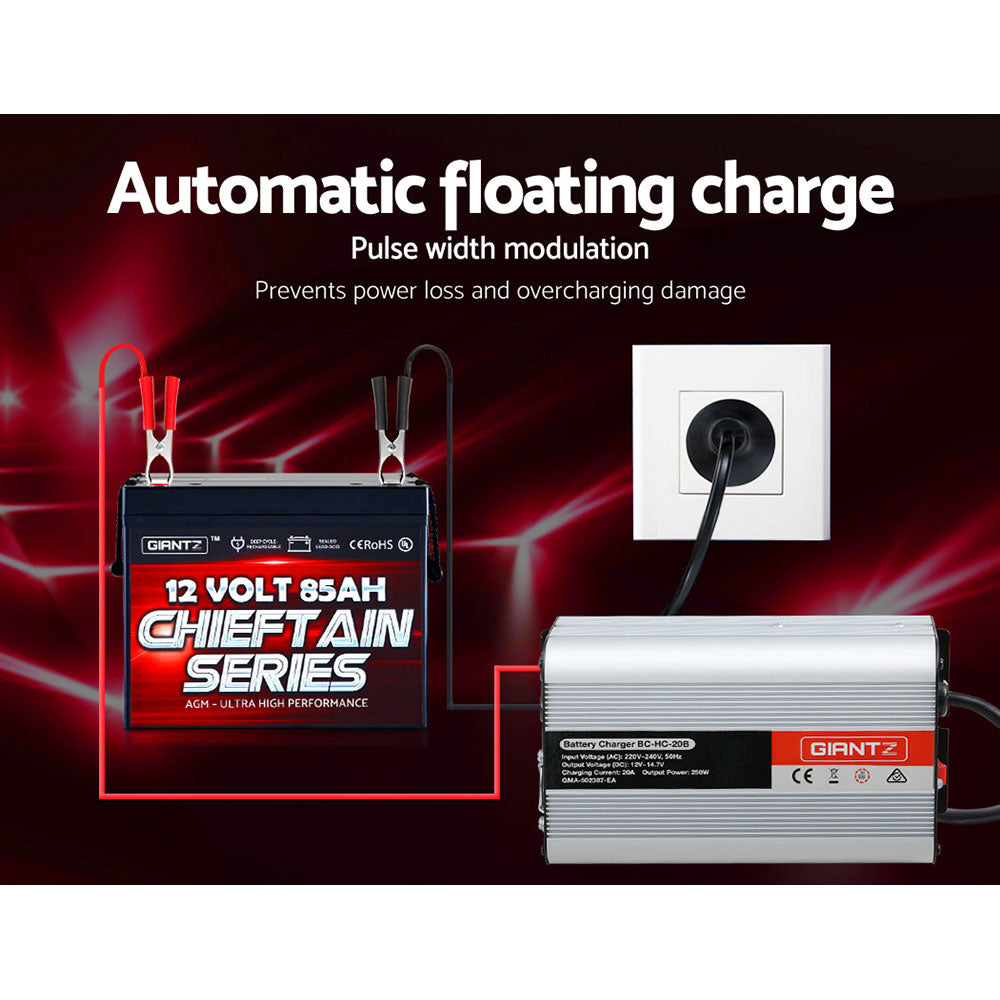 Giantz 12V 20A Car Battery Charger Inverter 20 Amp