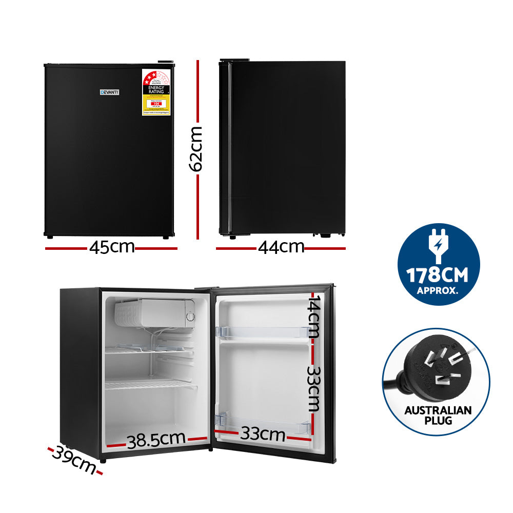 Devanti 70L Bar Fridge Black - RV Online