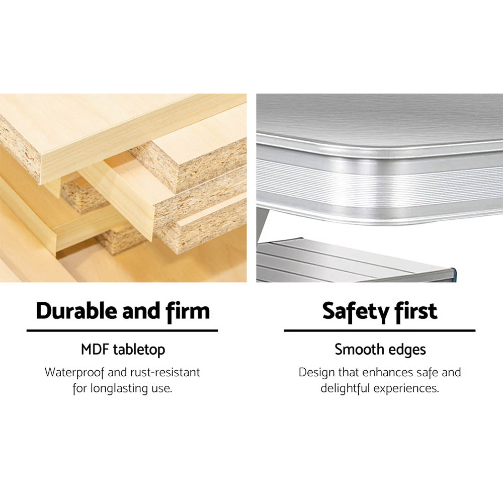 Weisshorn Folding Camping Table With 2 Bench Chairs Set - RV Online