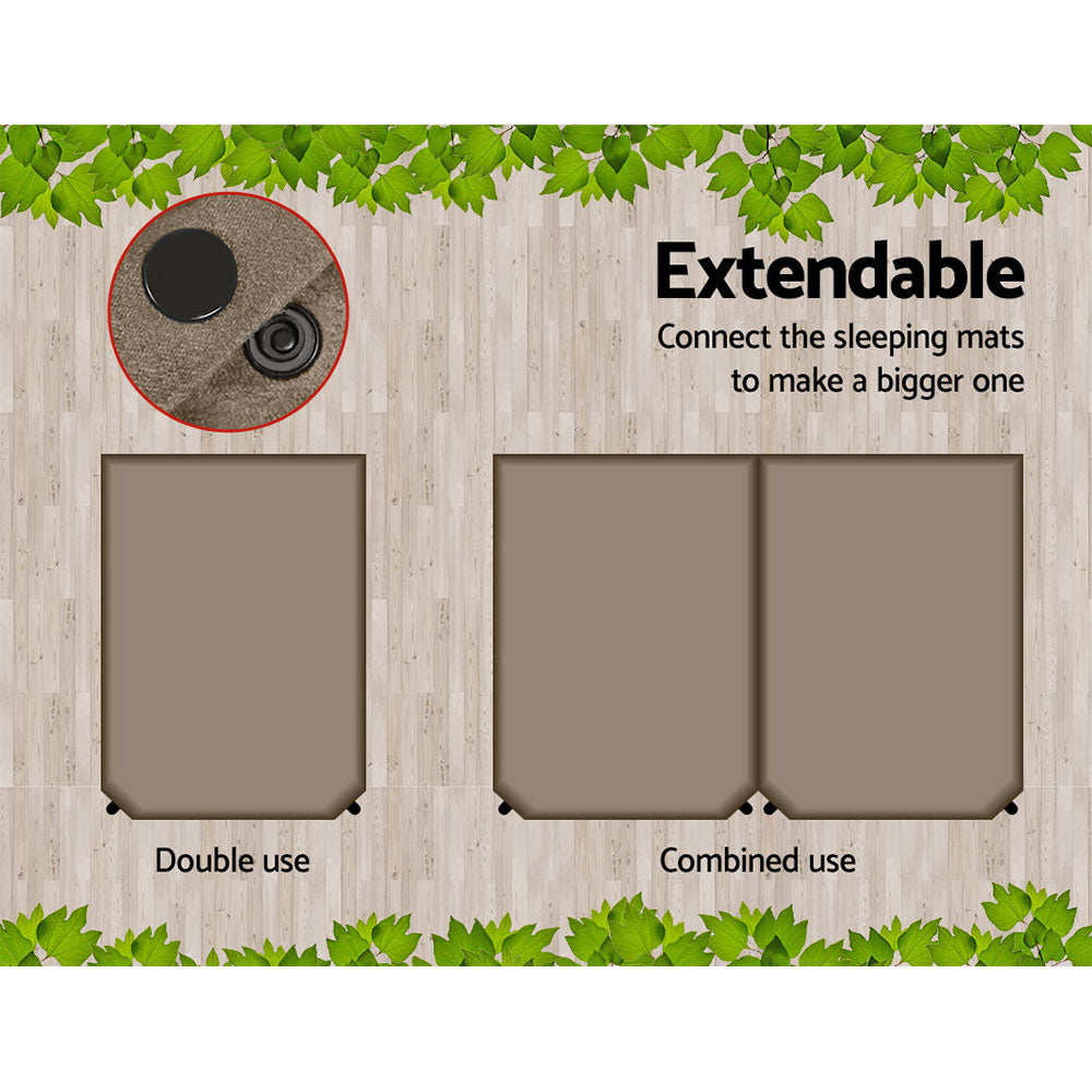 Weisshorn Self-inflating Mattress 10CM Double Coffee