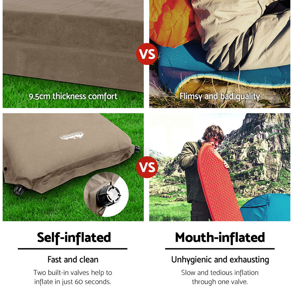 Weisshorn Self-inflating Mattress Single Coffee