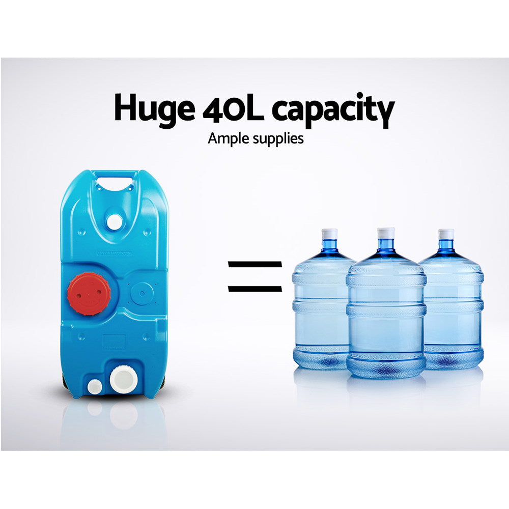 Weisshorn 40L Portable Wheel Water Tank Blue