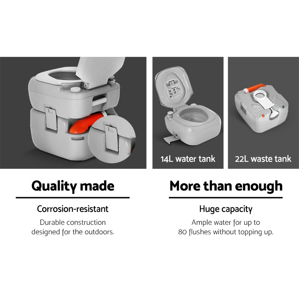 Weisshorn 22L Portable Camping Toilet - RV Online