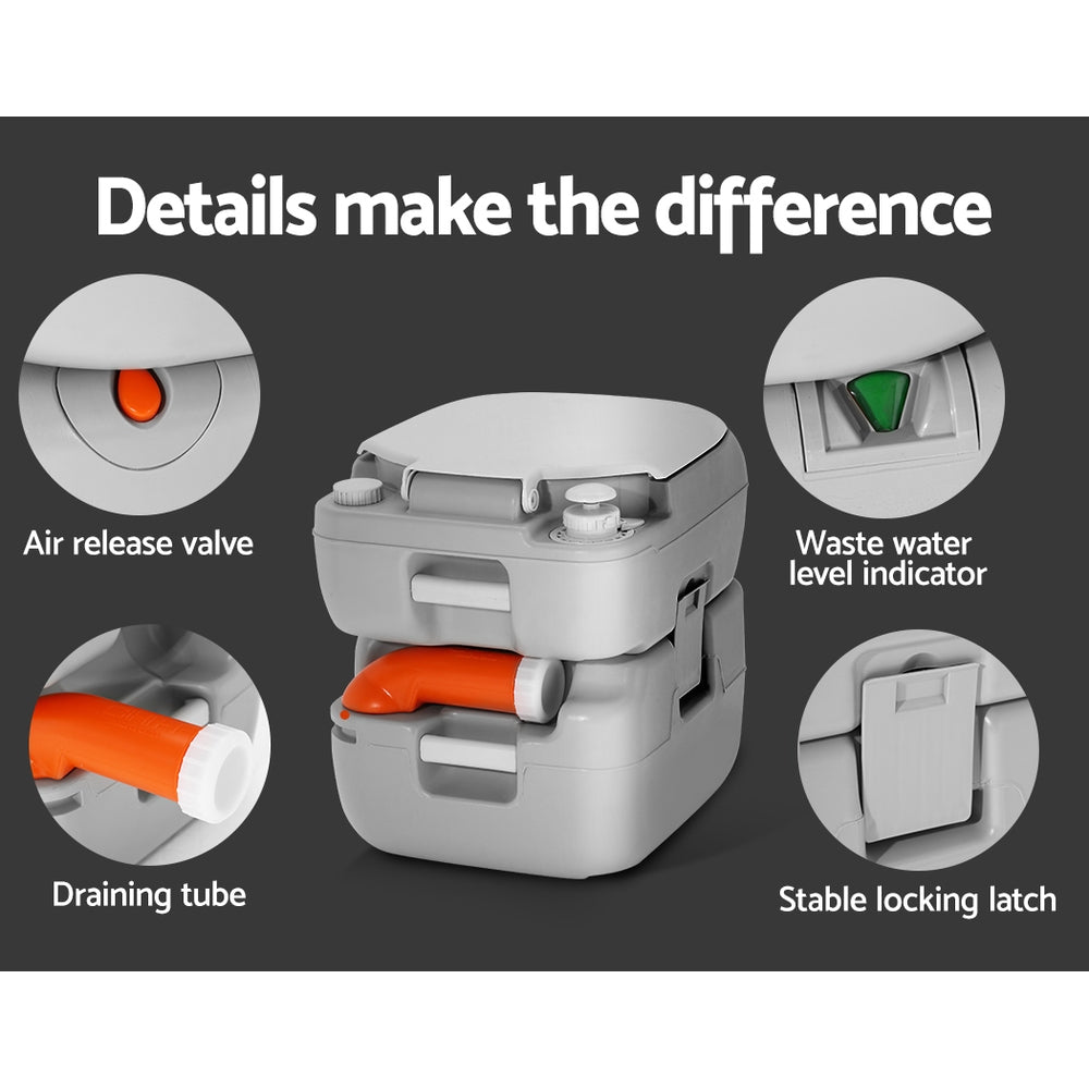 Weisshorn 22L Portable Camping Toilet - RV Online