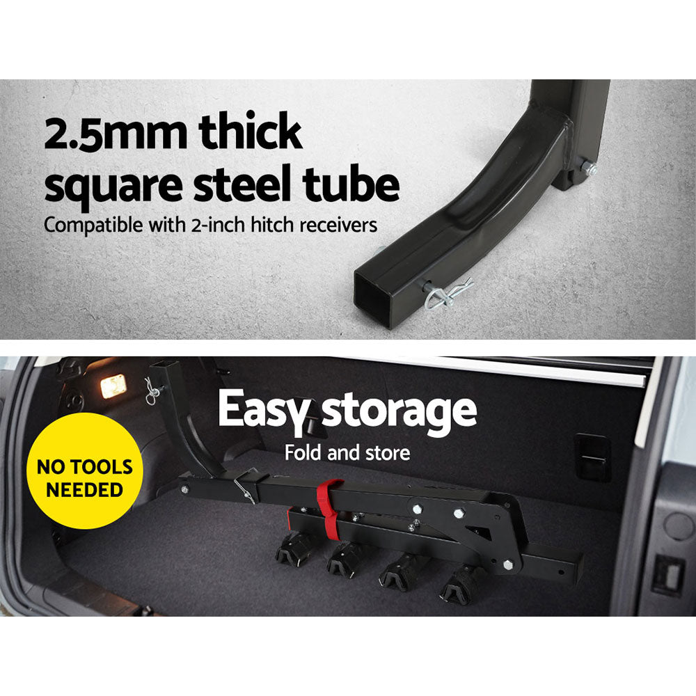 Giantz 4 Bicycle Bike Carrier Rack 2" Hitch Mount