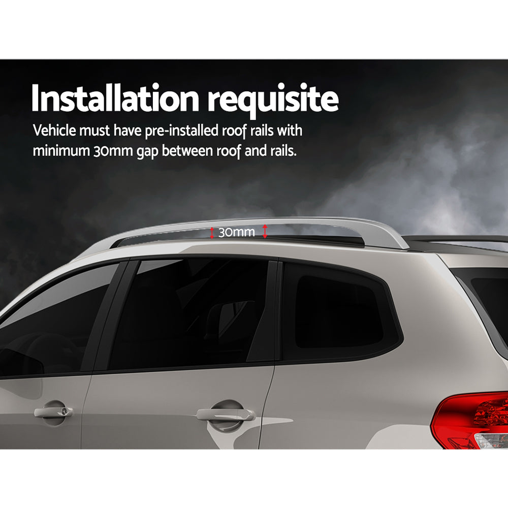 Universal Car Roof Racks Pod Cross Bars Aluminium Adjustable 123cm Sliver - RV Online