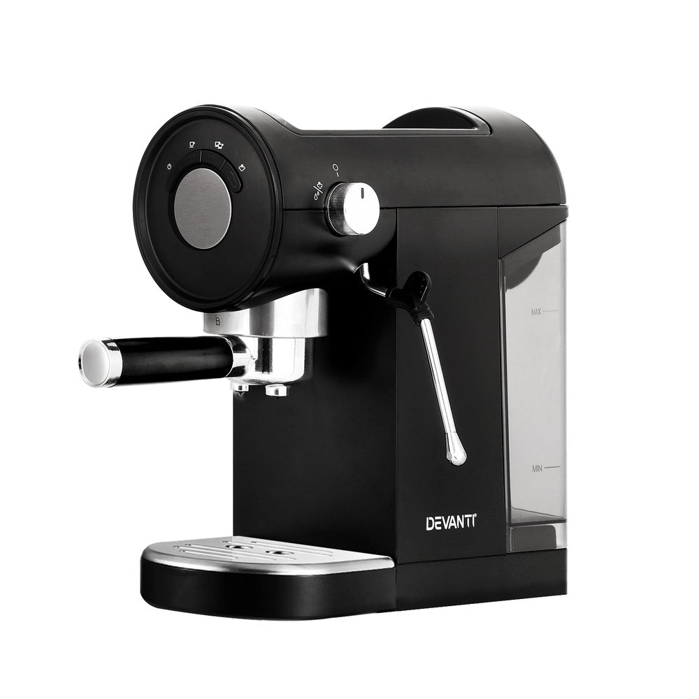Devanti 20 Bar Coffee Machine Espresso Cafe Maker Black - RV Online