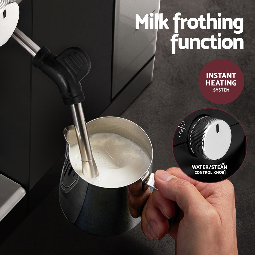 Devanti 20 Bar Coffee Machine Espresso Cafe Maker Black - RV Online