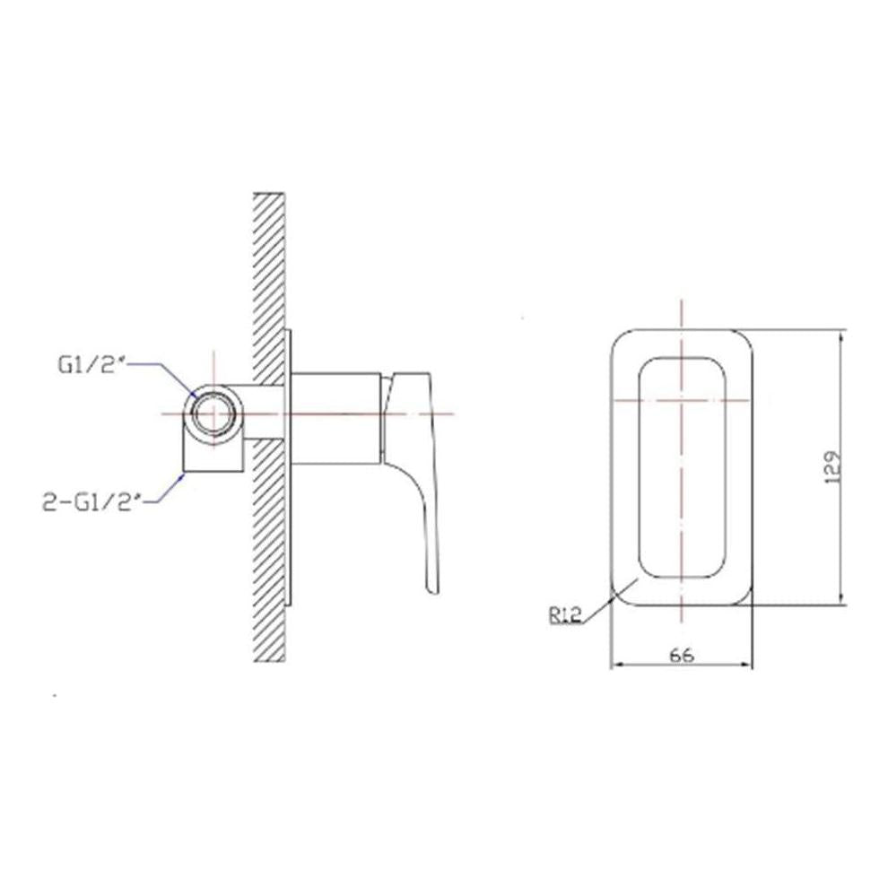 Chaser Shower / Bath Flick Tap Mixer Round Black