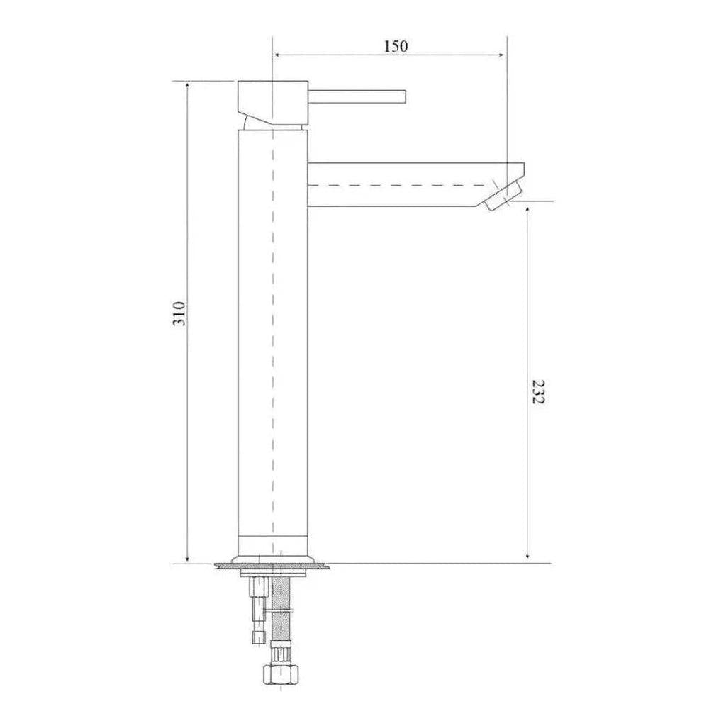 Chaser Tall Basin Sink Tap Mixer Black