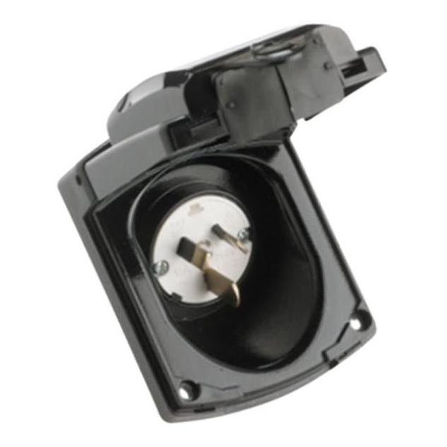 Clipsal 15Amp 240V Power Inlet Socket 3 Pin Black
