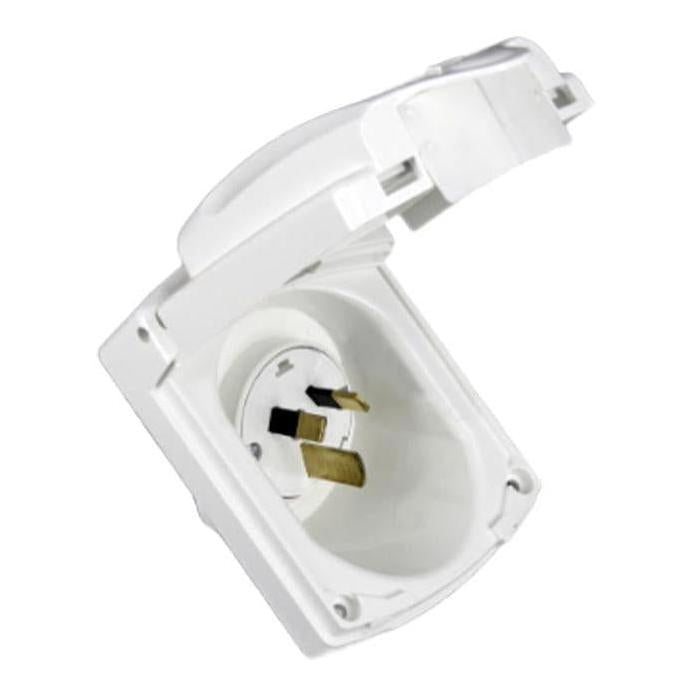 Clipsal 15Amp 240V Power Inlet Socket 3 Pin White