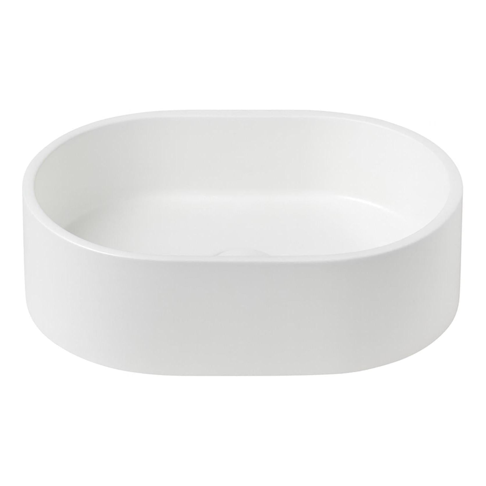 Concrete Single Bowl Basin Sink Oval 400 x 280 x 120 - White