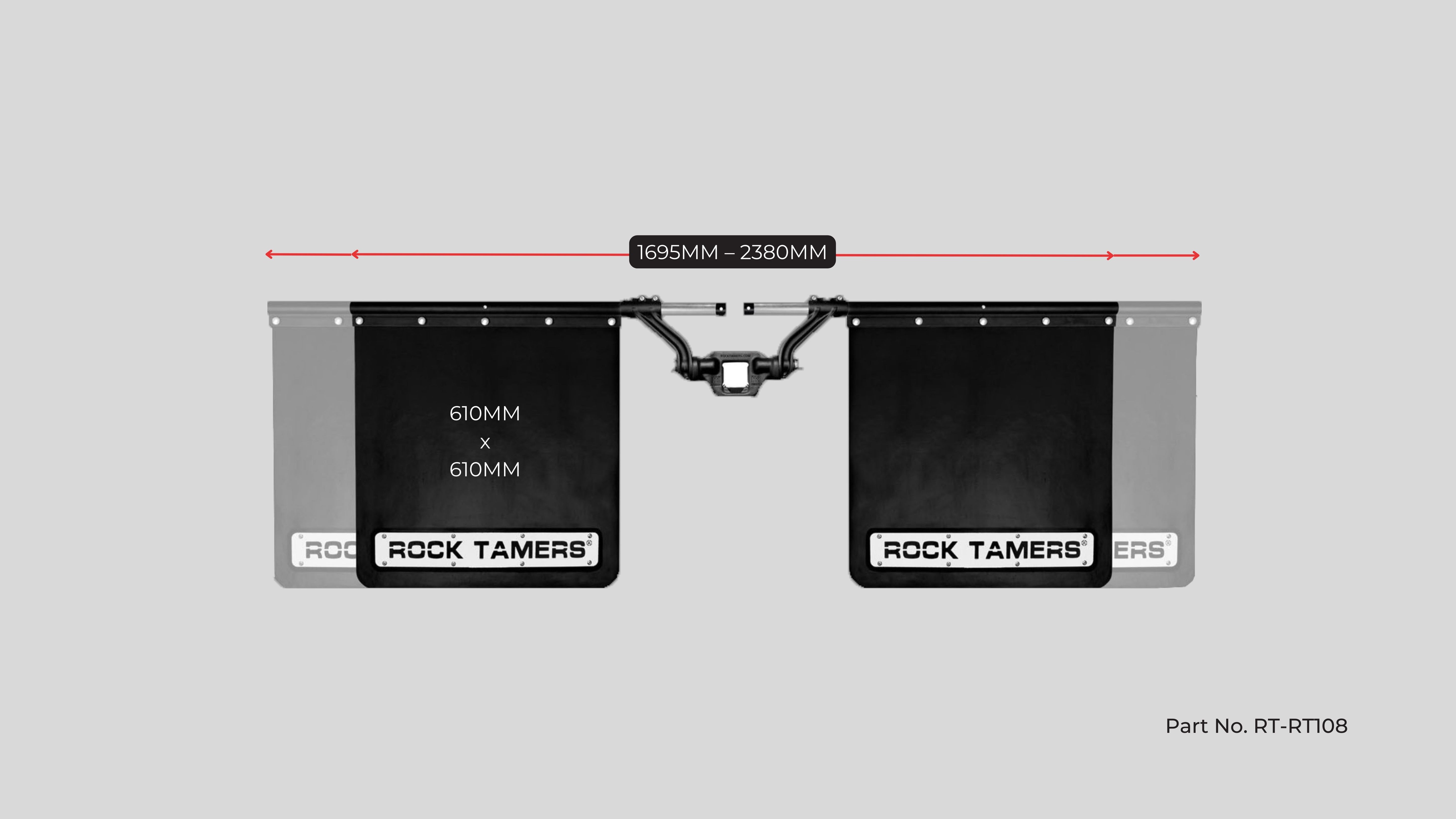 Rock Tamers 2" Mudflap System With 850mm Mesh Insert - RV Online