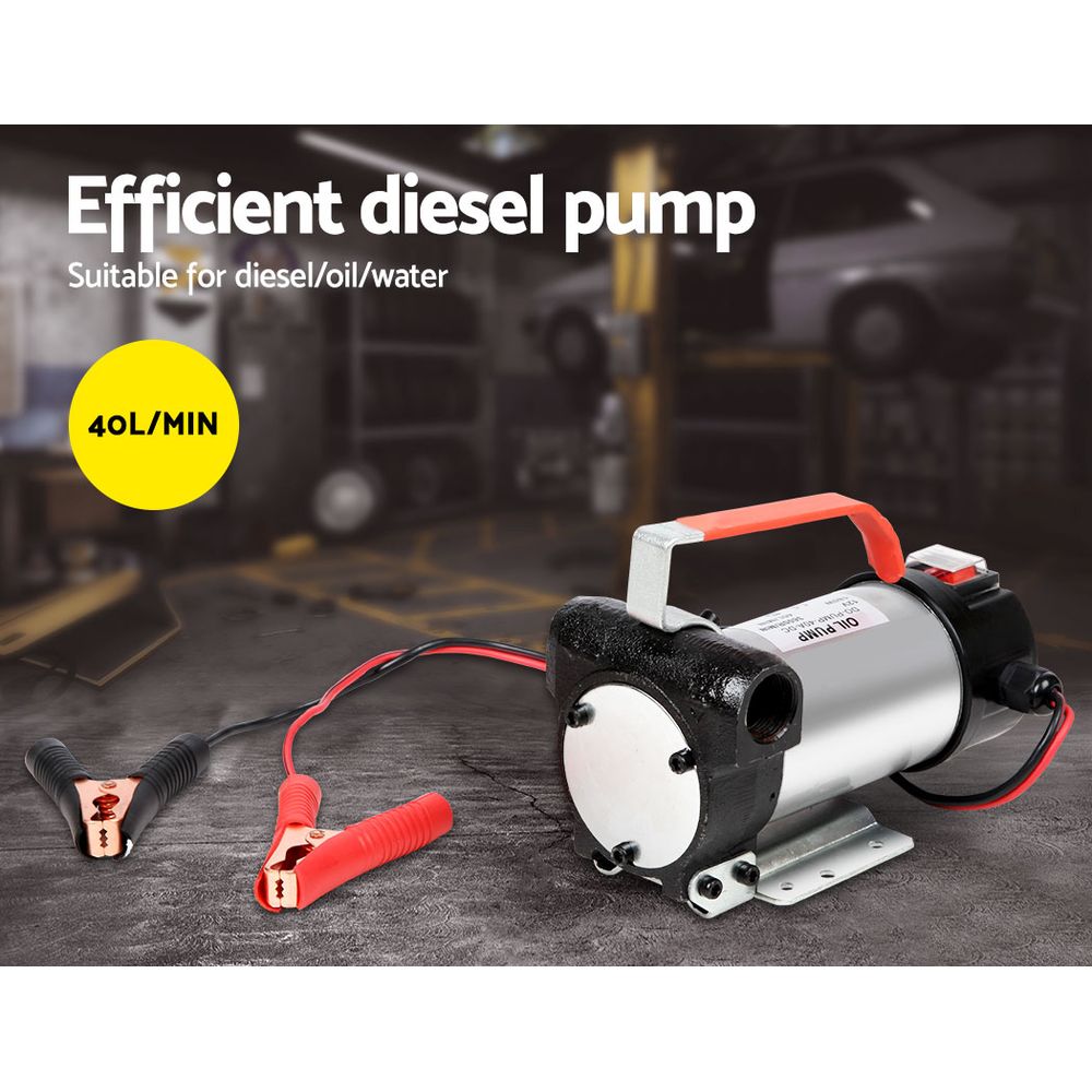 Giantz 12V Diesel Transfer Pump Extractor Oil Fuel Electric Bowser Auto Display - RV Online