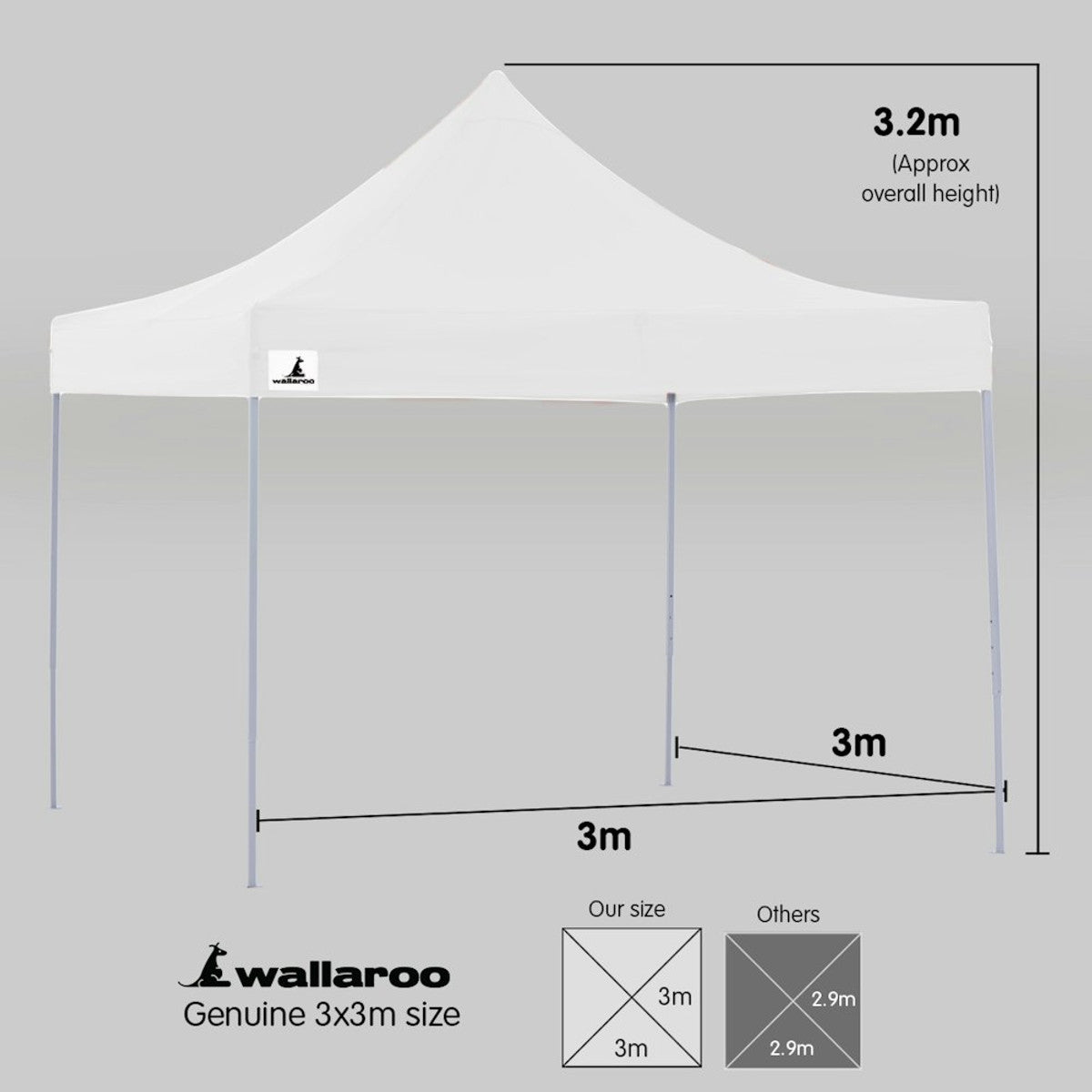 Wallaroo Gazebo Tent Marquee 3x3 White