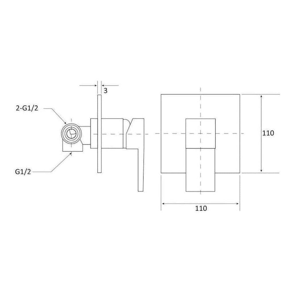 Deko Shower Flick Mixer Black