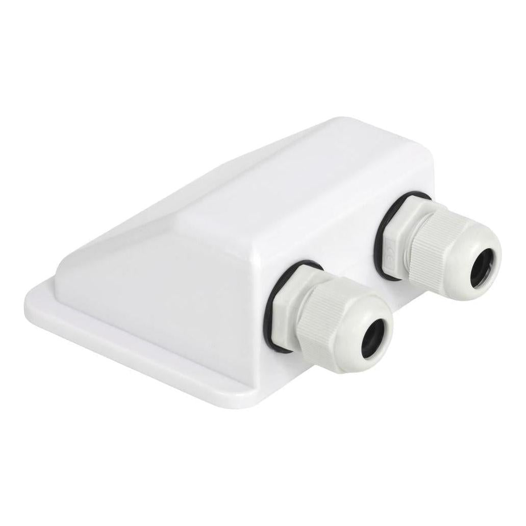 Double Cable Entry Junction Housing Box Gland for Solar Panel Wiring White