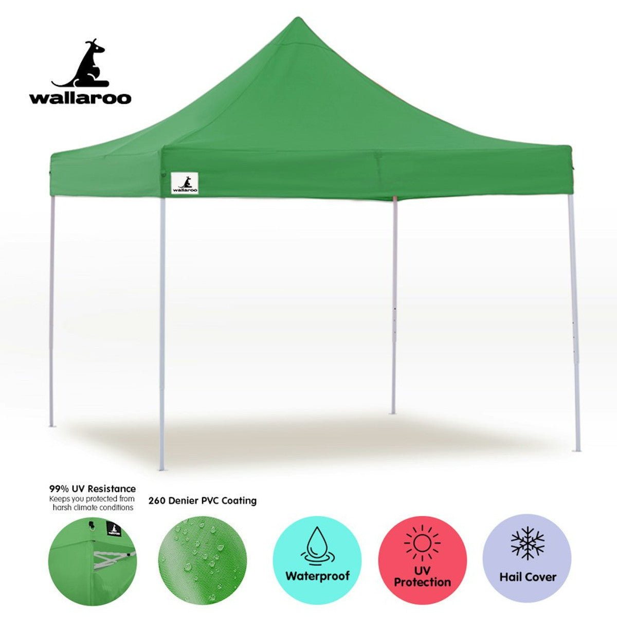 Wallaroo Gazebo Tent Marquee 3x3 Green