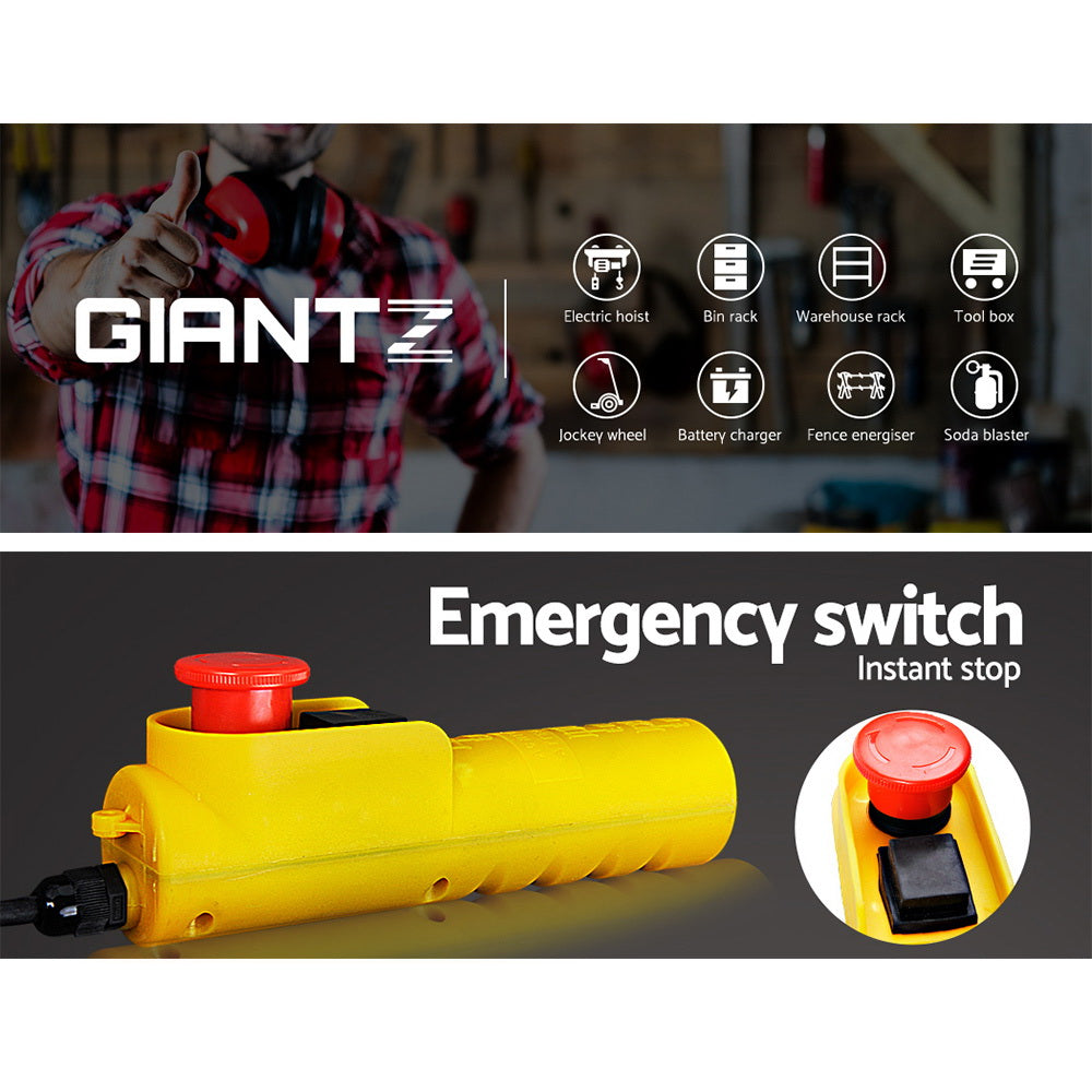 Giantz Electric Hoist Winch 500/1000KG Cable 20M Rope