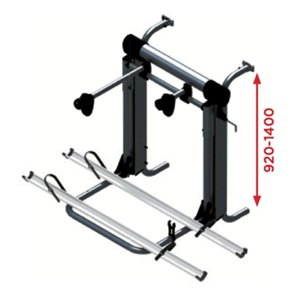 Electric 12V Bike Lift Rack Carrier 2 Bike 920-1400mm Range For Fat Tyres Inc Remote-Black