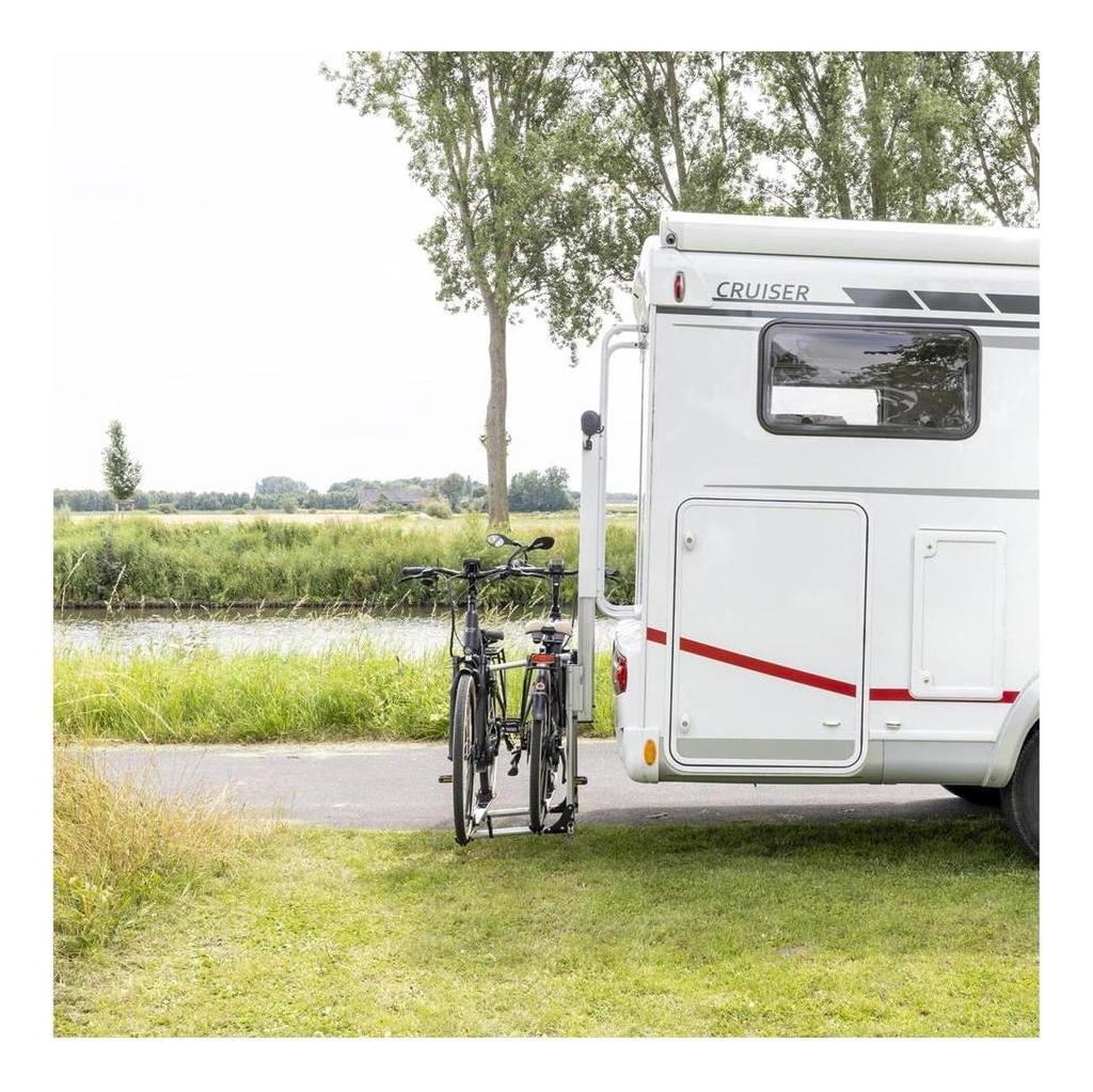 Electric 12V Bike Lift Rack Carrier 2 Bike 920-1400mm Range For Fat Tyres Inc Remote-Black