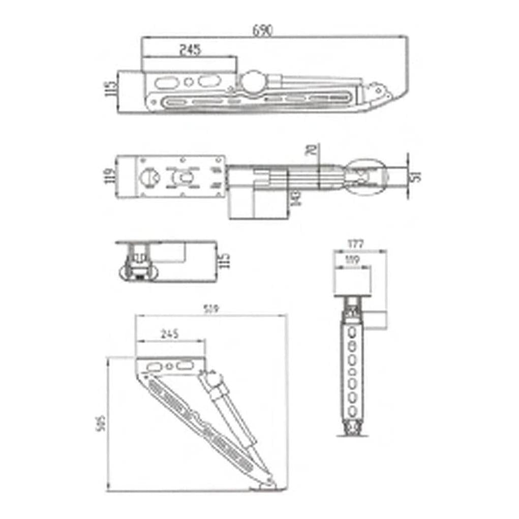 Electric 4 x Drop Down Stabilizer leg Corner Steadies 670mm Zinc