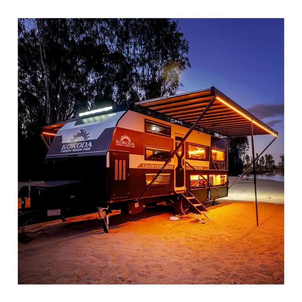 Electric 4 x Drop Down Stabilizer leg Corner Steadies 670mm Zinc