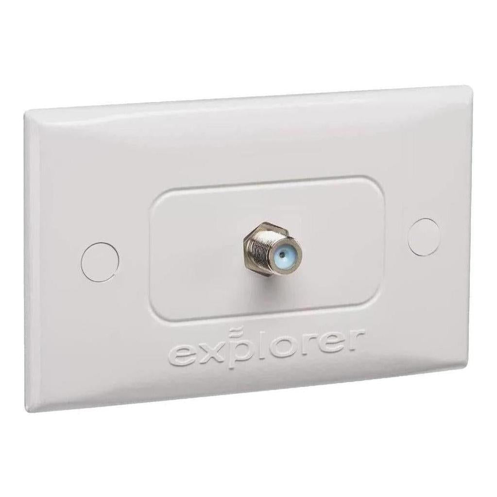Explorer Passive Wall Plate Single TV F Type Socket Outlet White