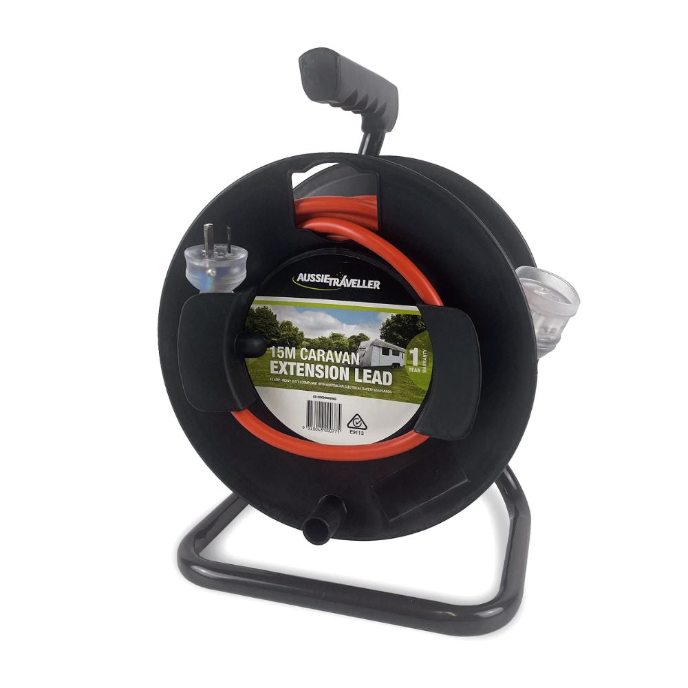 Aussie Traveller Extension Lead on Reel 15A 15m-RV Online
